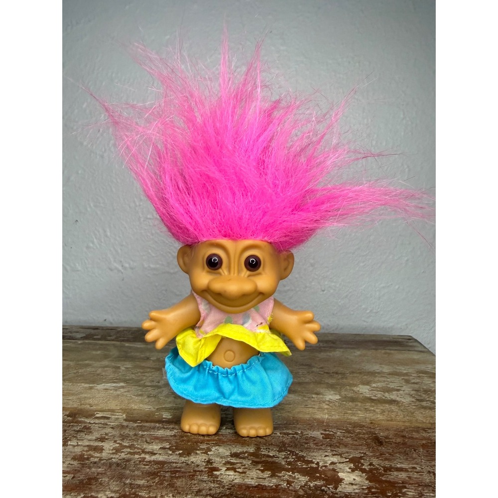 Vintage Russ Troll‎ Doll Pink Hair Original Clothes 90s Collectible